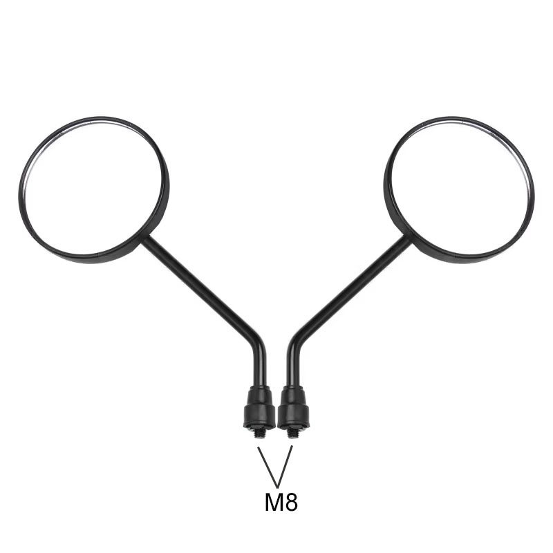 Um par preto motocicleta scooter espelhos universal moto espelho retrovisor m8 m10 redondo oval espelho convexo: Verde exército