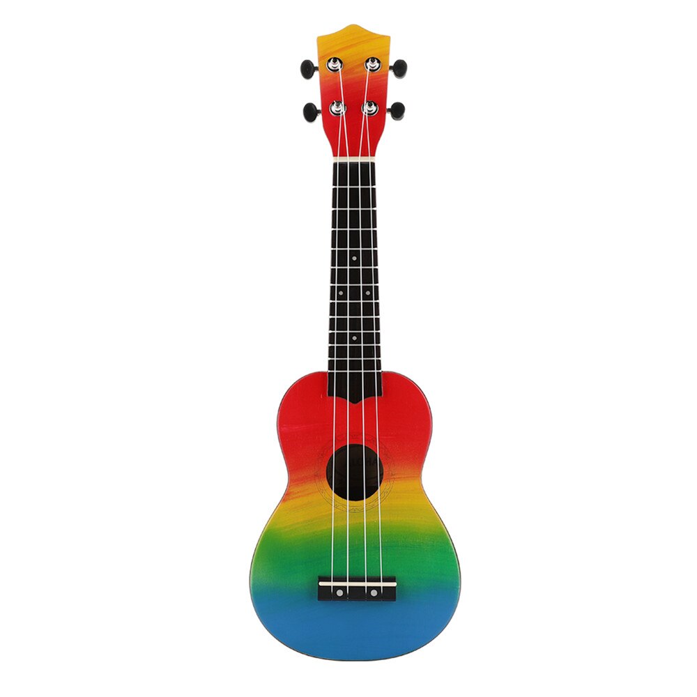 21 "ukulele træ lille guitar 4/6 strenge træ hawaiisk musikinstrument ukelele uke sopran øve akustisk guitar: Type 6 coloful