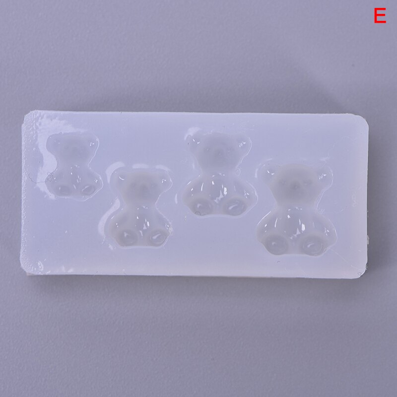 1PC UV Resin Jewelry Liquid Silicone Mold Animal Rabbit Bear Heart Resin Mold For DIY Jewelry Nail Art Mold: E