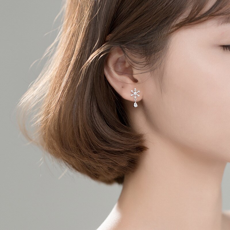 La Monada Stud Earrings For Women Silver 925 Snowflake Hanging Fine Women Earrings Jewelry Stud Earrings 925 Silver Beautiful