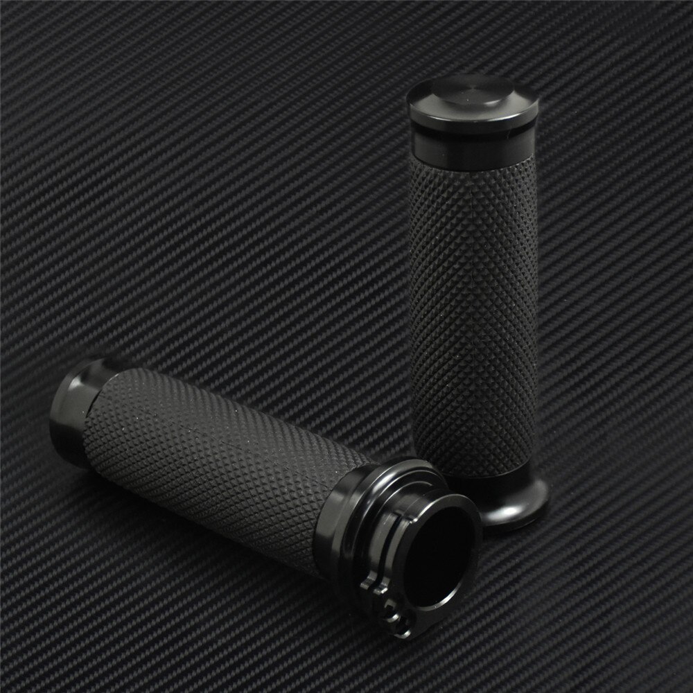 Motorcycle 1"25mm Hand Grips Universal CNC Handle Bar Grip Black/Chrome For Harley Dyna Softail Sportster XL XR VRSC Touring