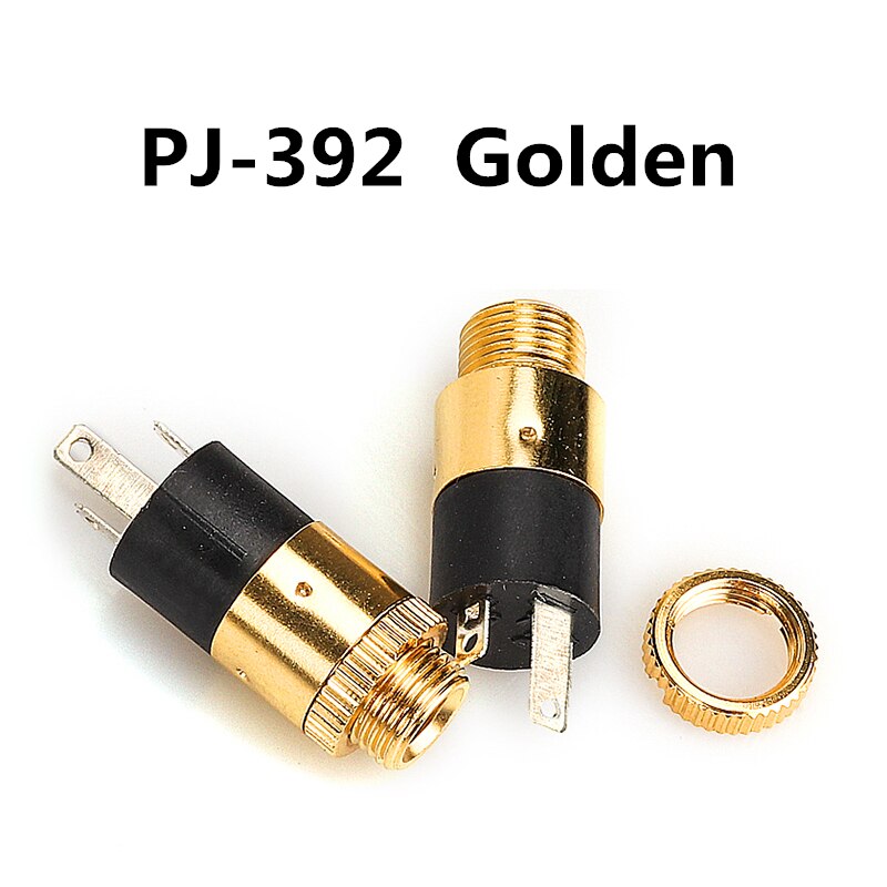 10pcs Headphone jack 3.5mm PJ PJ313 PJ320 PJ325 PJ326 PJ327 PJ358 PJ392 PJ342 Audio and video female dual channel stereo jack: PJ-392 Golden