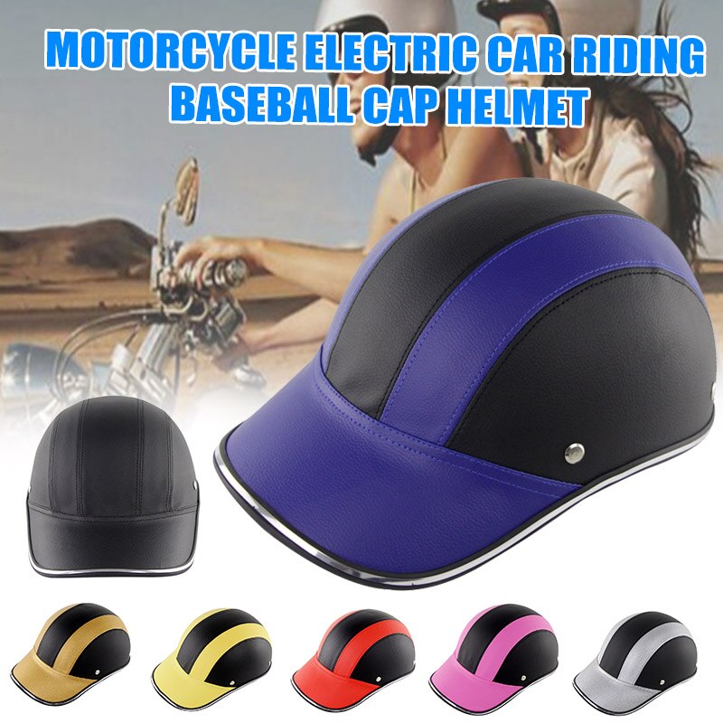 Motorcykel hjelm halv åben ansigt baseball cap åndbar aftagelig foring justerbar stap  b2 cshop