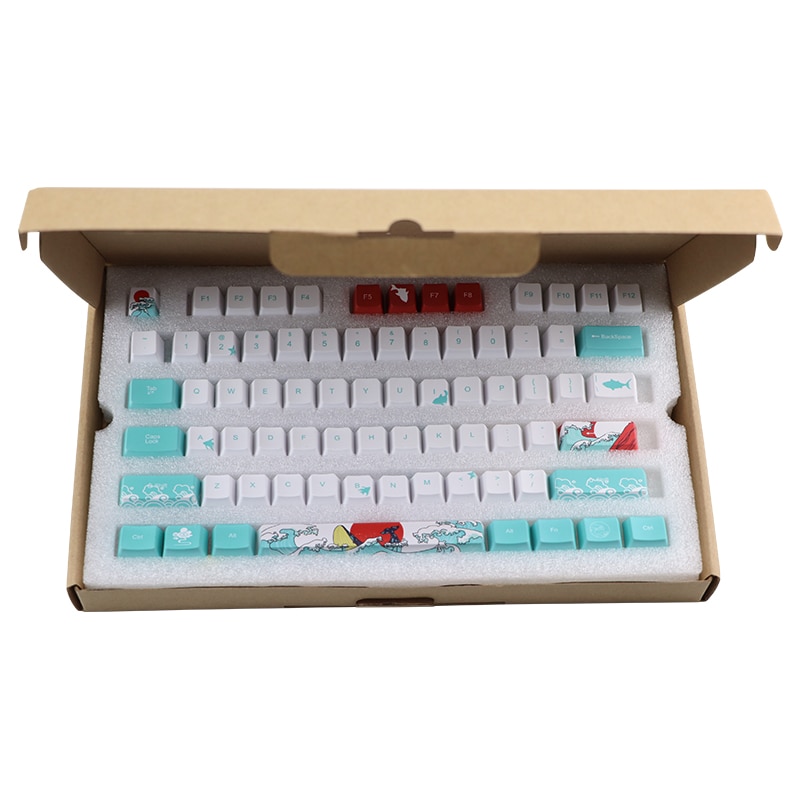 108 nøgle japan japansk rod font tastatur farvestof sublimation pbt oem coral sea keycap til ikbc cherry mx annie mekanisk tastatur