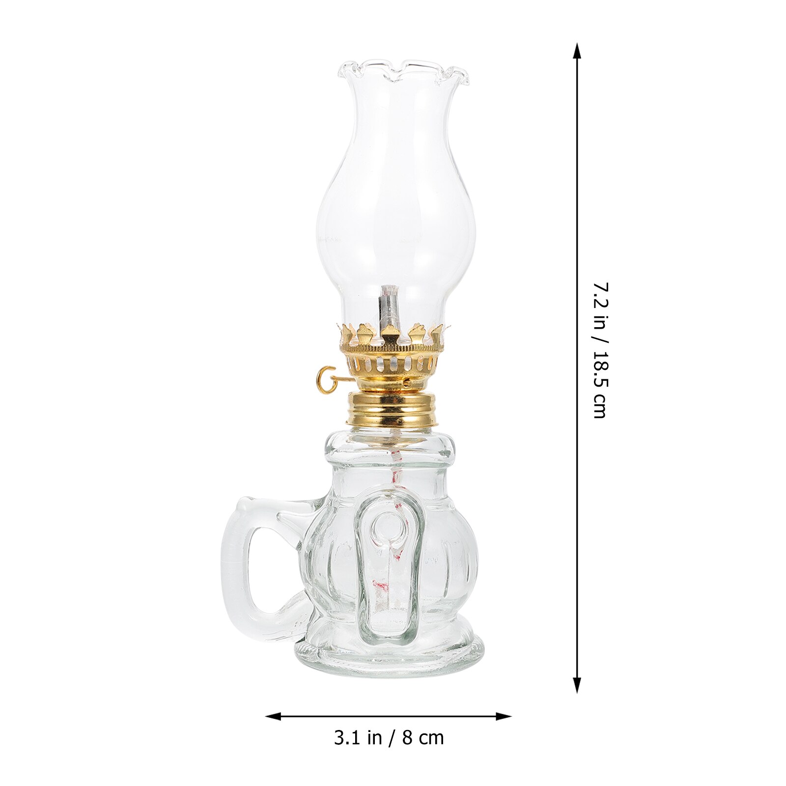 1 Set Household Kerosene Oil Light Retro Oil Lamp Glass Kerosene Lamp with Wicks