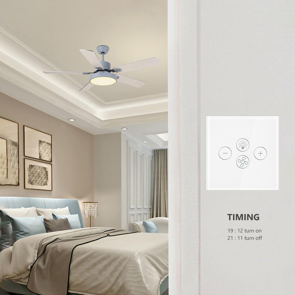 AVATTO-ventilador de techo inteligente con Wifi, interruptor de lámpara con varias velocidades, controlado por voz por Alexa y Google Home, Tuya