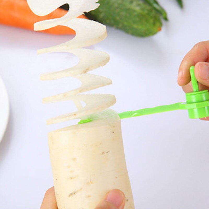 Rotary Manual Slicer Carrot Potato Fruit Vegetable Spiral Cutter Chef Cooking Carving Device Home Gadgets Color Send At Random