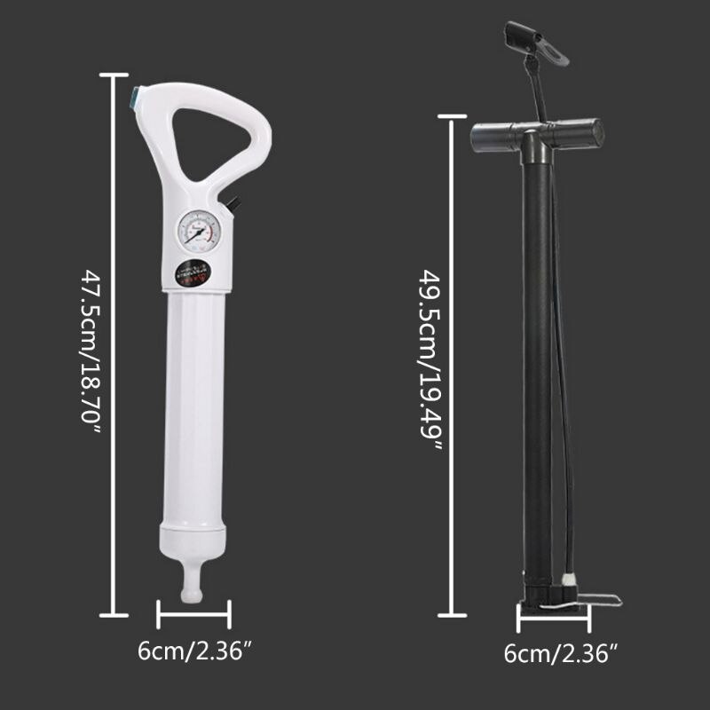 1Set Toilet Plungers High Pressure Pump Cleaner Air Plunge Dredge Drain Blaster D08F