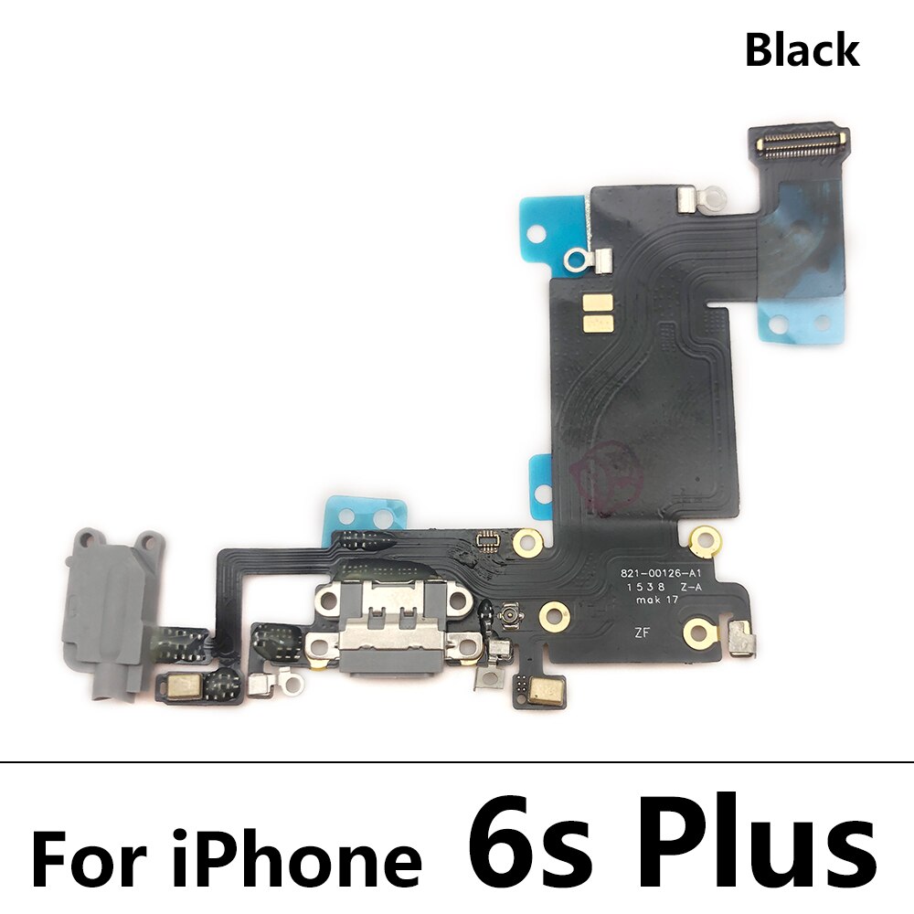 Original USB Charging Port Mic Microphone Dock Connector Board Flex Cable Repair Parts For Iphone 6 6S 7 8 Plus: For 6sPlus Black Ori