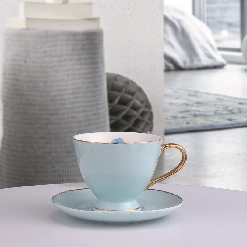 Tekopp sett kaffekopp sett rustfritt cupstea kopper og saucerschina te cupcup covercup dekke