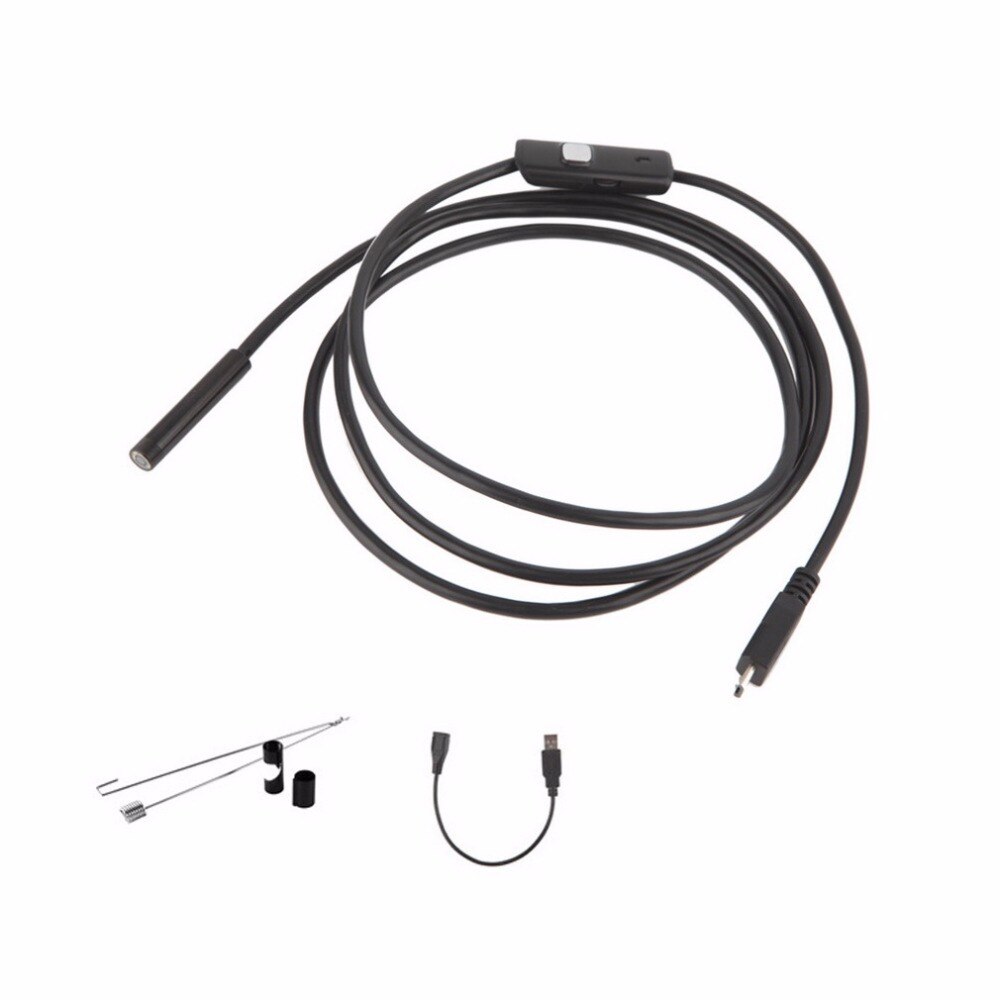 7mm Waterproof 1M/1.5M/2M/3.5M/5M Endoscope Lens Cable USB Inspection Borescope Camera For Android 640*480 Phones/1280*720 PC