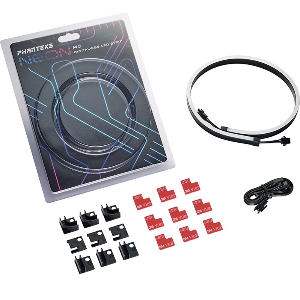 PHANTEKS – bande lumineuse M1 M5 CMBO, ARGB néon, décoration de boîtier d&#39;ordinateur, ensemble de bandes LED 5V 3 broches, bande de lampe pour boîtier PC 550mm 10: 50CM
