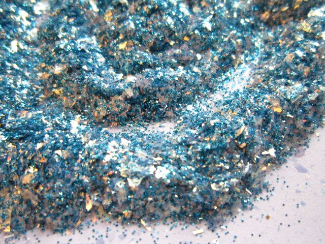 Fijne Blauwe Stof Iridescence Witte Vlok Glitter Mix Voor Nagellak Maken G523