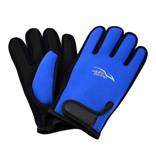 Guantes de esnórquel de neopreno para hombre y mujer, 2MM, antideslizantes, protegen las medusas, cálidos, para invierno, esquí, buceo, equipo necesario: Blue / M