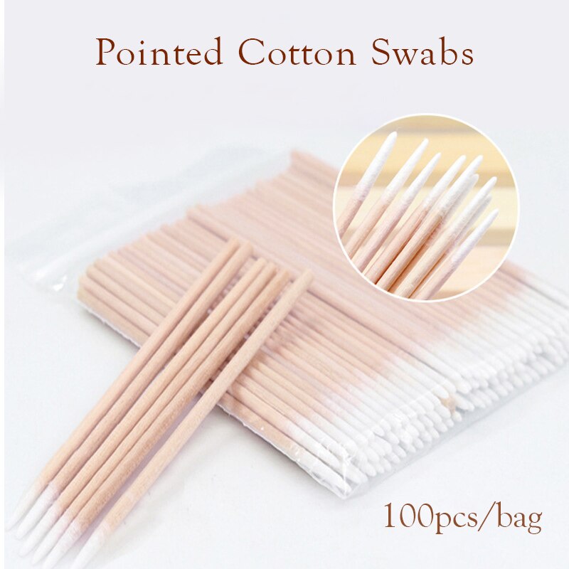 Bastoncillos de madera para limpieza de uñas, 300 piezas, Corrector de detalles para manicura, quitaesmalte, herramientas de arte