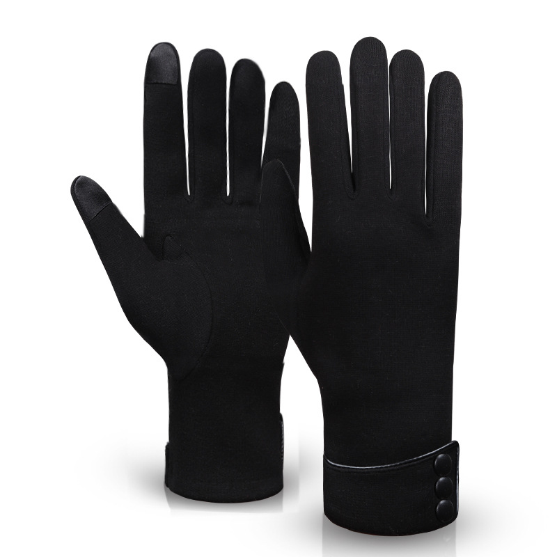 Rimiut Women Touch Screen Winter Gloves Autumn Warm Gloves Wrist Mittens Driving Ski Windproof Glove luvas guantes handschoenen: Black