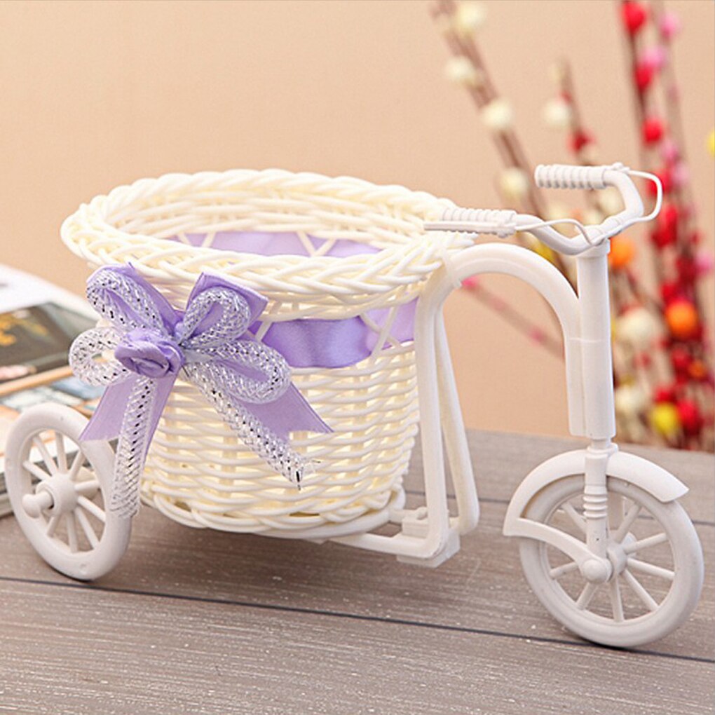 1pcs Rattan bicycle Storage Basket Flower Vase Plant Stand Holder Bike Organizer Flower Basket Pot