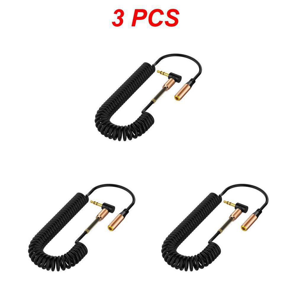 RYRA Audio Cable 3.5mm 90 Degree Elbow Spring Retractable Jack Speaker Extension Cord For Mobile Phone Computer: WHITE
