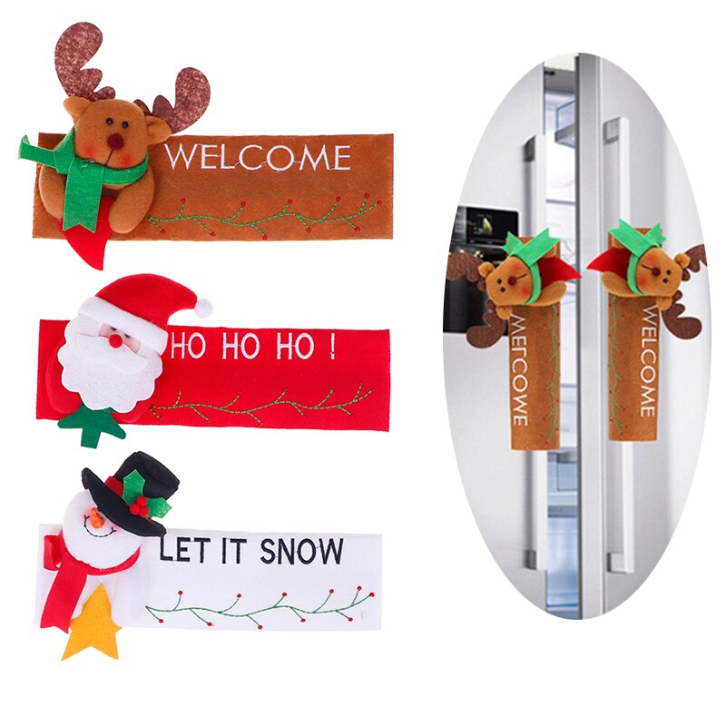 1Pcs Kitchen Refrigerator Door Handle Knob Cloth Covers Christmas Decoration