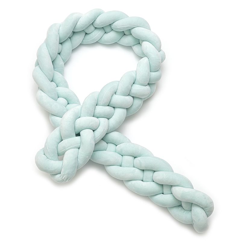 1.5M/2.2M Baby Stootrand Baby Snake Gevlochten Kussen Pasgeboren Wieg Protector F3ME: Green-01