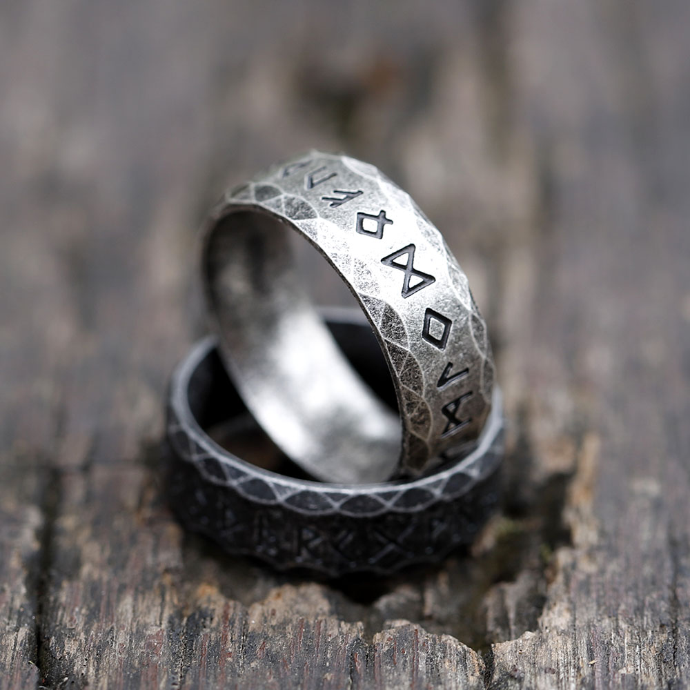 Men's 316L stainless-steel rings retro Odin Viking rune for teen RING Amulet Jewelry