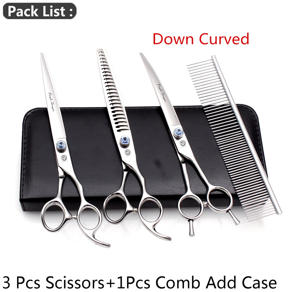 Pet Scissors Purple Dragon Brand 8" Japanese 440C Thinning Shears 3004# Dog Hair Scissors Pet Scissors Set Add Bag: 3004 Yin D4-7N
