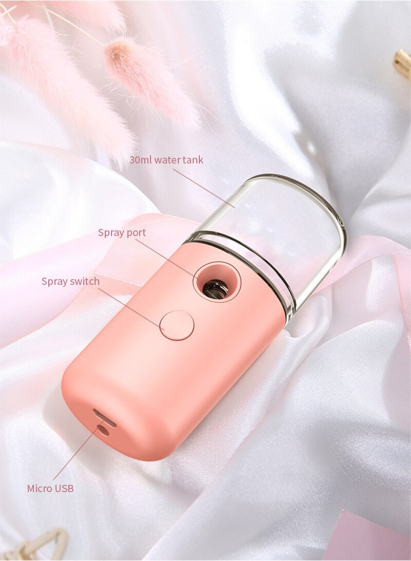Portable Nano Mist Sprayer Hydrating Mist Face Sprayer Facial Nebulizer Steamer USB Rechargeable Disinfectants Sprayer For Home