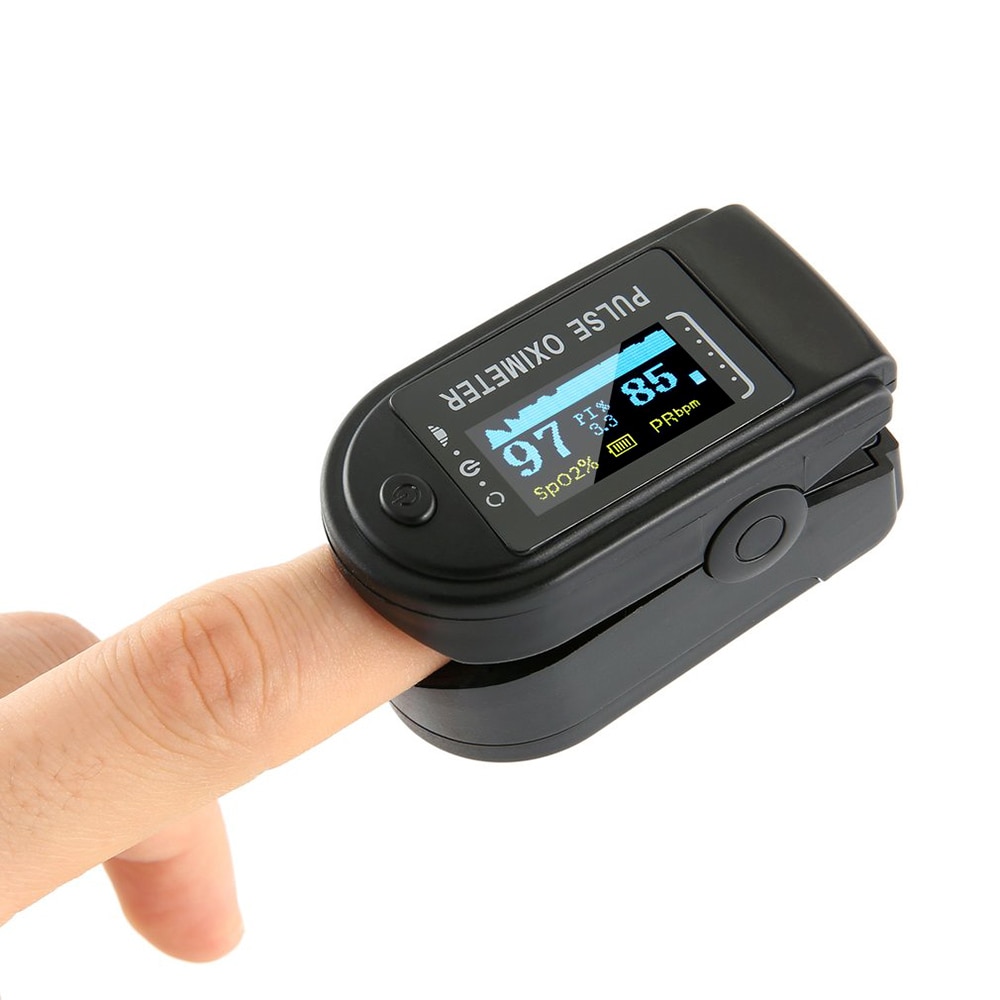 Blod ilt finger puls oximetre digital fingerspids oximetre iltmætning monitor meter bærbar oximetro intet batteri
