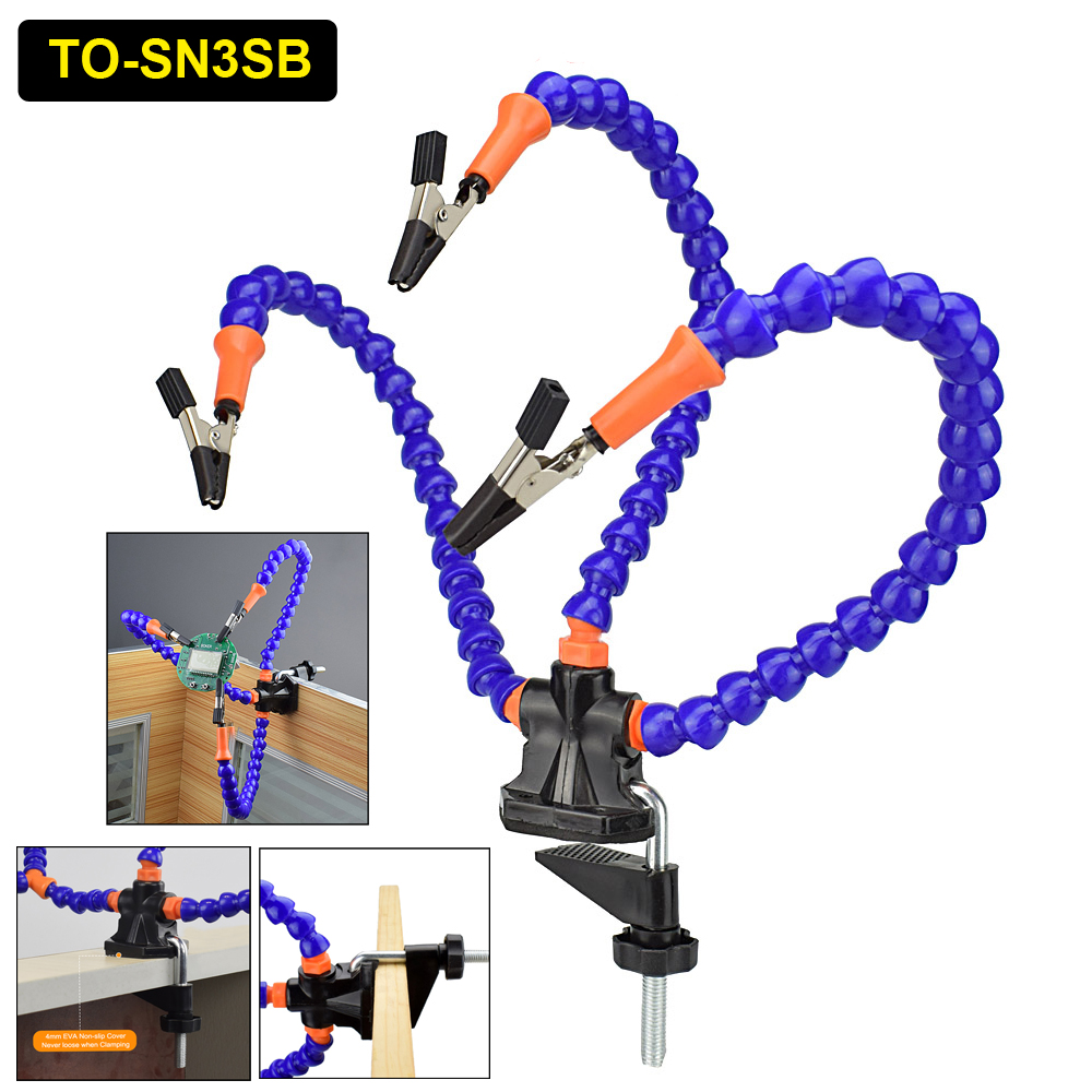 NEWACALOX Helping Hands Third Hand Soldering Tool PCB Holder Vise Table Clamp Solder Stand for PCB Repair Jewelry Crafts: Red