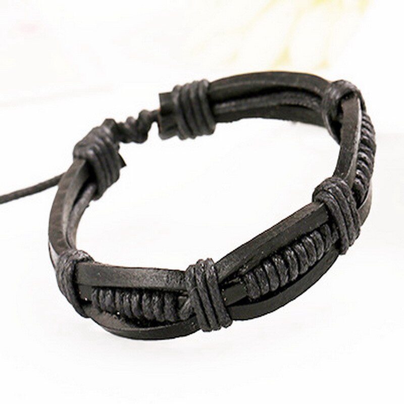 Gute Preis! Frauen Männer Armbänder Reine Hand Weben Leder Armband Einstellbar Armband Männer Schmuck: B014371