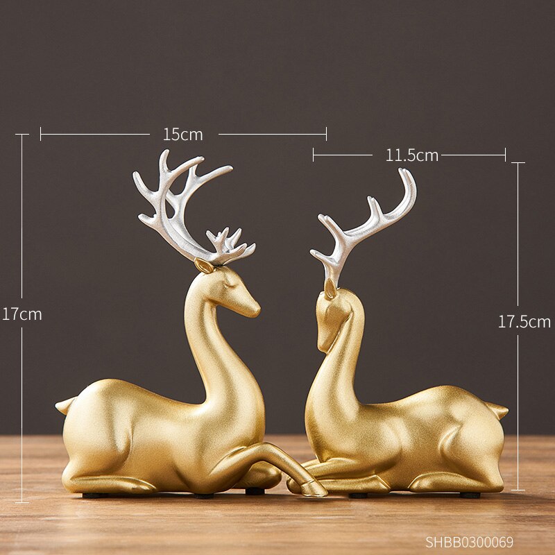 Animal figurines for interior feng shui statues and sculptures Decorative wedding garden deer decor statu figurin resin statu