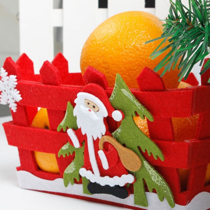 2Pcs Christmas Candy Fruits Storage Basket Container Box Home Decor Christmas Candy Storage Basket