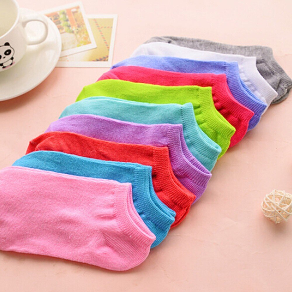 1 Pairs winter Womens Girls Leuke Solid Candy Kleur Grappige Microfiber Laag Uitgesneden Sokjes