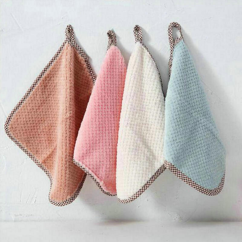 Coral Fleece Handable Handdoek Badkamer Keuken Handdoek Absorberend Doekje Pluche Handdoek