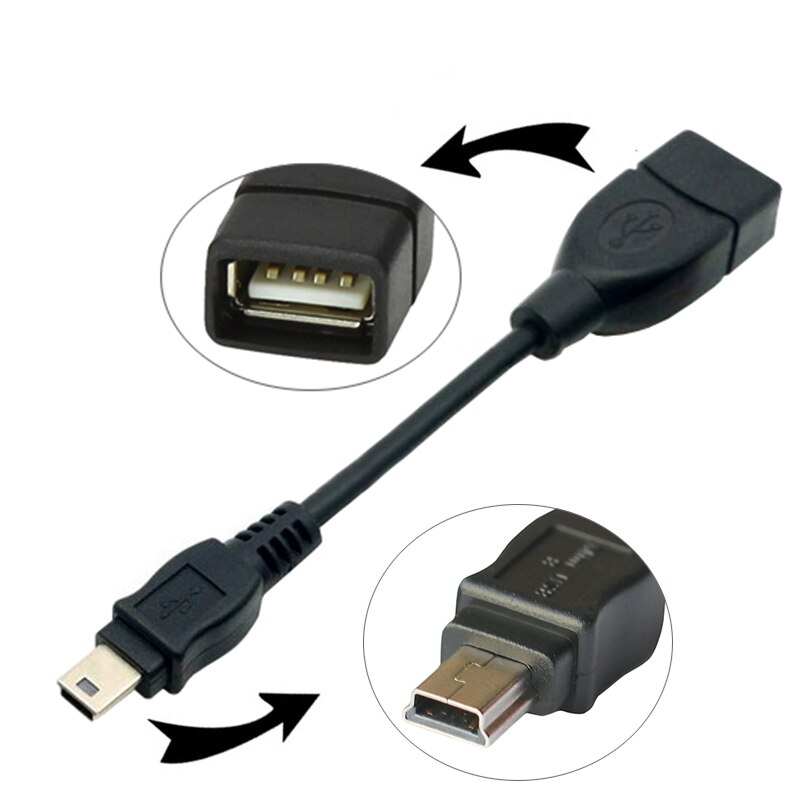 Mini USB macho a USB hembra, adaptador de Cable OTG Cable Mini USB para tableta, PC, GPS, CD de coche, 10cm