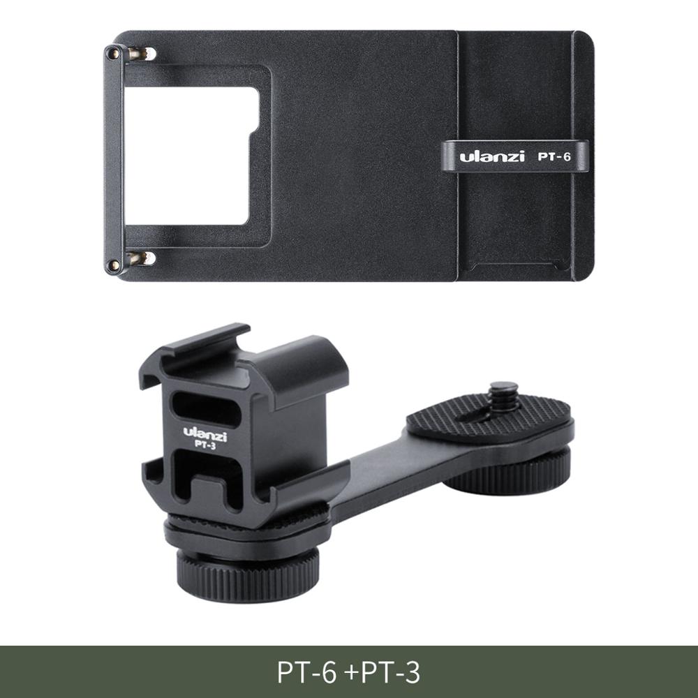 Ulanzi PT-6, placa Vlog Gopro con adaptador de micrófono para cardán de 3 ejes, Moza Mini S Smooth 4 Vimble 2 Vlogging, funda de Metal para Gopro 7 6: PT-6 With PT-3