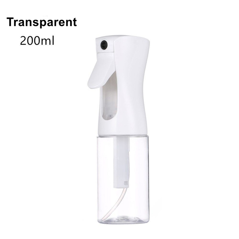 Botella pulverizadora de alta presión para peluquería, bote rociador de niebla continua de 200ML/500ML, herramientas de peluquería, regadera rellenable: 200ml Transparent