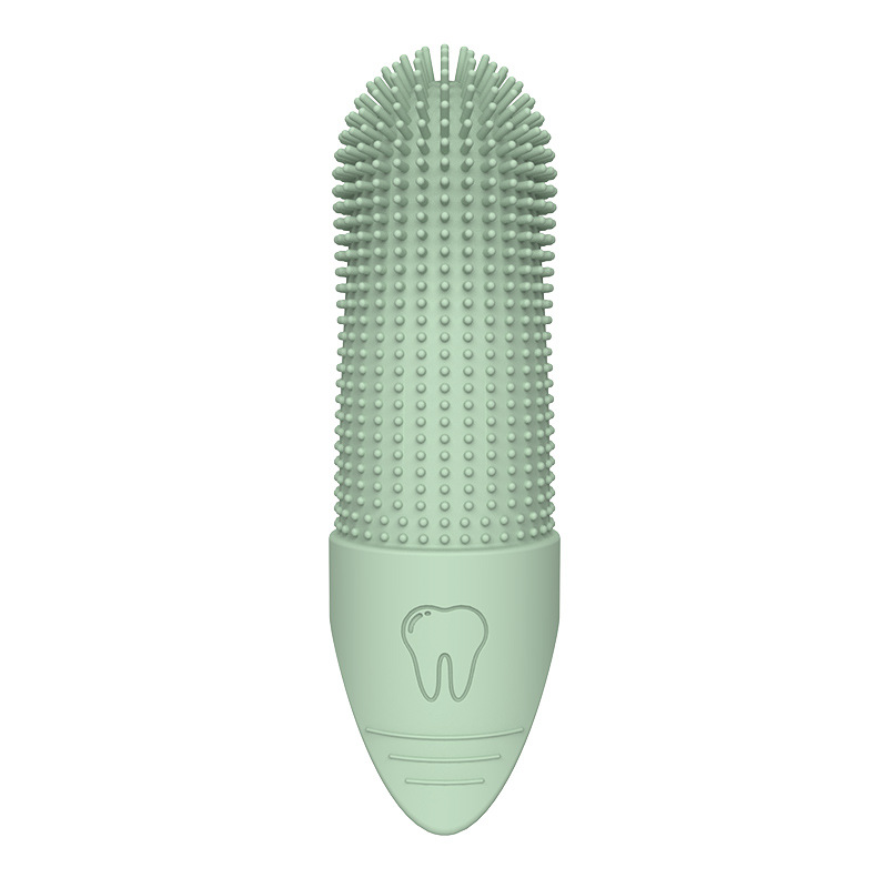 Escova de dentes para cães, 360 ° Escova de dentes de dedo de limpeza para cães, escova de dentes de dedo de cachorro de silicone de qualidade alimentar para cães e gatos cuidados dentários: Castanho escuro