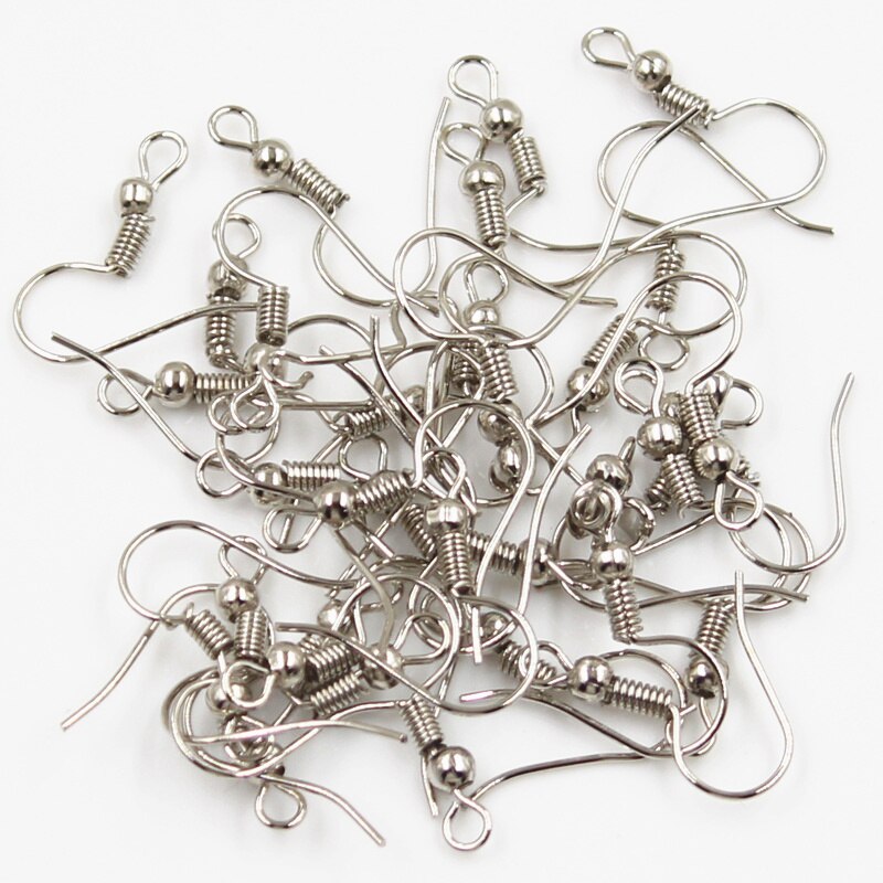 100 teile/los 20x17mm Ohrring Erkenntnisse Ohr Haken Haken Armaturen DIY Schmuck Machen Zubehör Eisen Haken Ohr draht schmuck Liefert: Rhodium