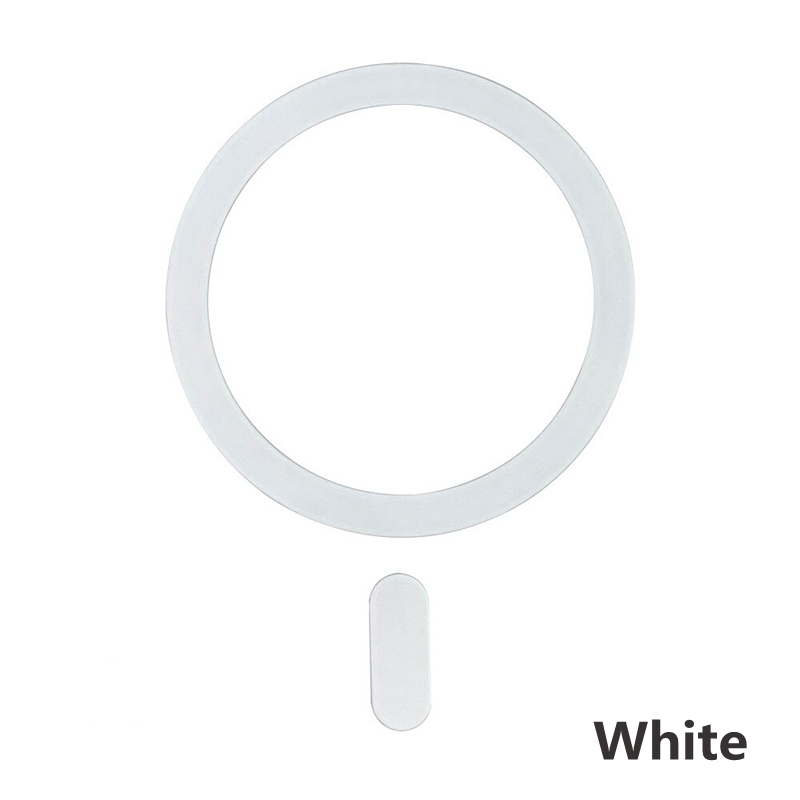 1Pc/3Pc Voor Magsafe Magnetische Plaatring Universele Metalen Sticker Ondersteuning Draadloze Oplader Metalen Plaat Voor Magneet Auto Houder: WHITE