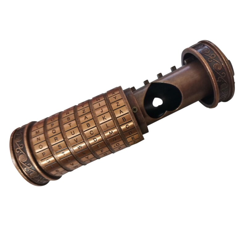 Da Vinci Code Lock Metal Cryptex Locks Retro Letter Password Cabellos Wedding Valentine's Day for Boys Girlfriend: Color B
