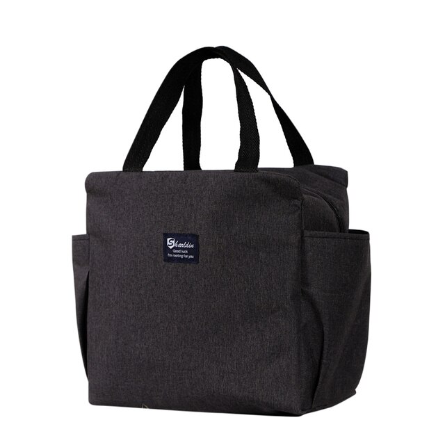 Draagbare Lunch Tas Thermische Geïsoleerde Lunch Box Tote Koeler Handtas Bento Pouch Diner Container School Voedsel Opslag Zakken: Black
