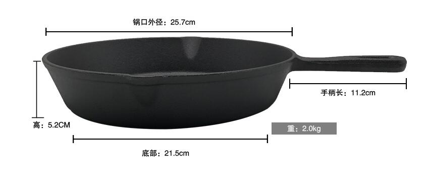 Keuken Pot Gietijzeren non-stick 14-26CM Koekenpan Koekenpan voor Gas Inductie Fornuis Ei Pannenkoek pot Keuken & Eetkamer Gereedschap: 25cm