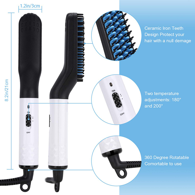 Mann Bart Glätteisen Kamm Haarglätter Pinsel Glätteisen Planchas de Cabello Har Glätteisen für Mann