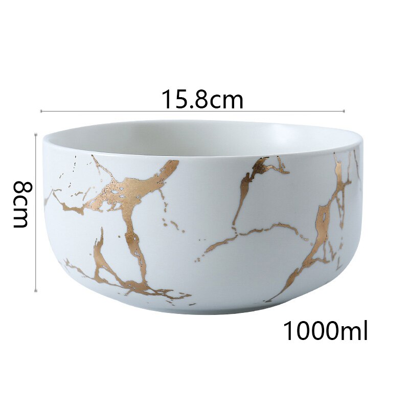 Beste Goud Marmer Glazuren Keramische Party Servies Set Porselein Ontbijt Platen Gerechten Noedelkom Koffie Mok Cup Voor Decoratie: 1PCS1