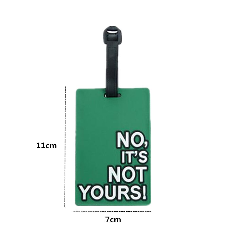 PURDORED 1 pc "Not Your Bag" Letter Luggage Tag Silica Gel Travel Accessories Cartoon Travel Suitcase Label Tag