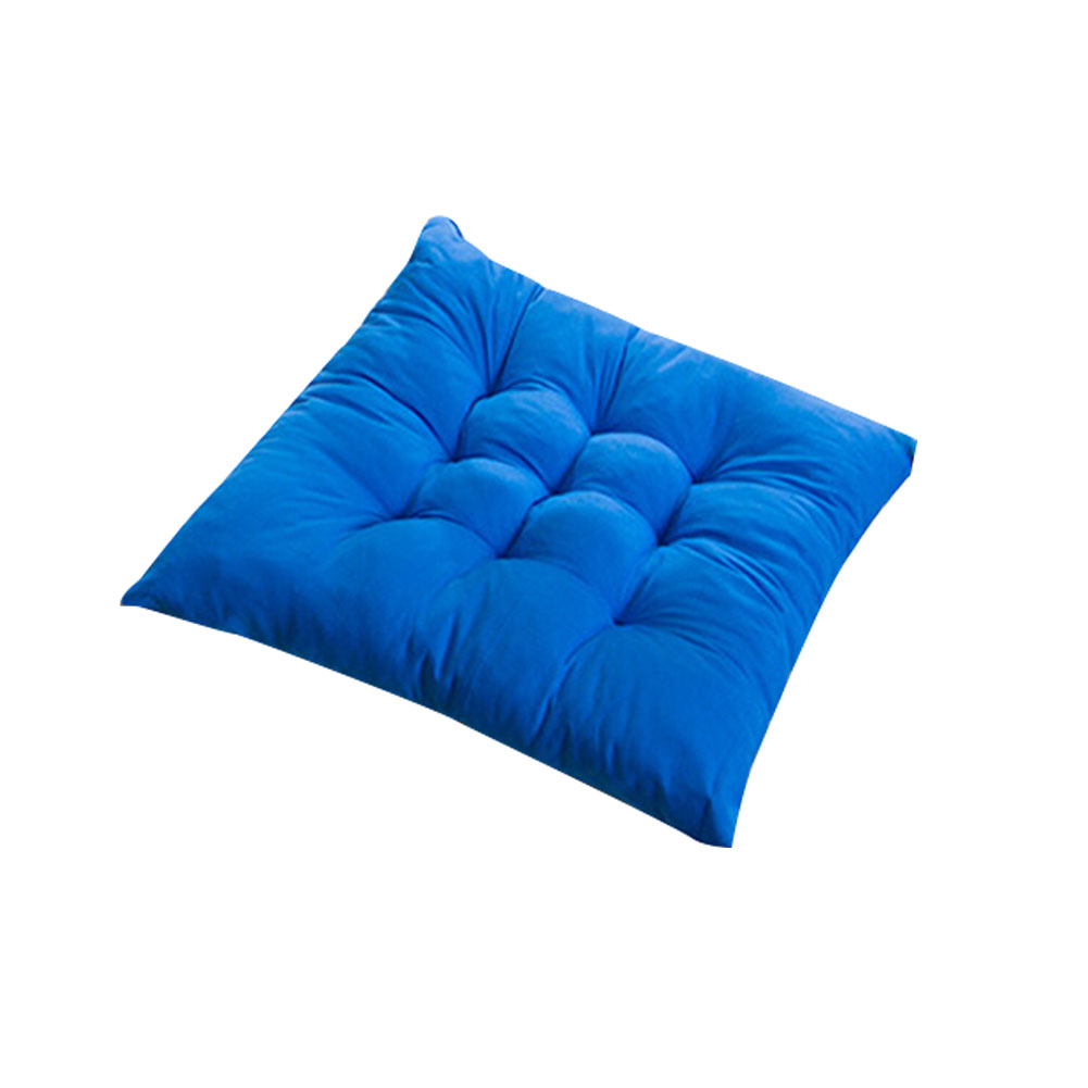 Zachte dikke kussen stoelkussen effen kleur gebonden touw stoelkussen eetkamer keuken kantoor huisdecoratie stoelkussen decoratie: Saffierblauw