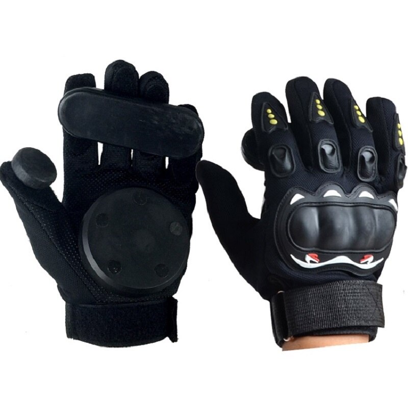 KUFUN Skateboard Handschuhe Downhill Slide Handschuhe Feuer Stein Flint Funken Longboard Handschuhe Schutz Getriebe/Pad Downhill Slide Handschuhe: 3 black spark glove