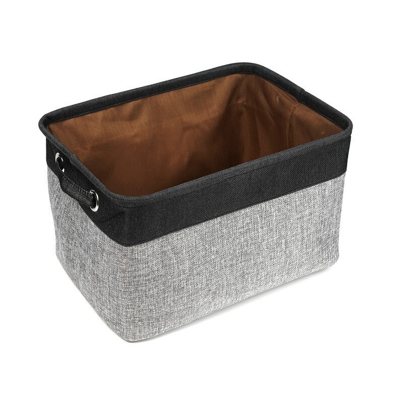 Storage Basket Bin , Large Cube Storage Box Linen Fabric Built-in Soft Lining Foldable Organizer with Handles: 1 pack B