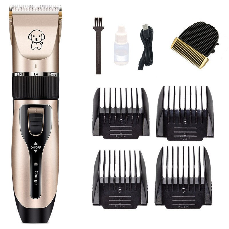 USB Rechargeable Pet Dog Hair Trimmer Animal Grooming Pet Dog Electric Hair Trimmer Pet Grooming Kit Dog Grooming: Set 3